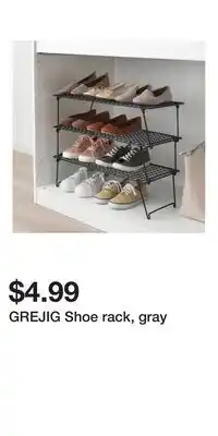 IKEA GREJIG Shoe rack, gray offer