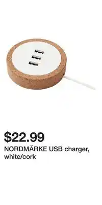 IKEA NORDMÄRKE USB charger, white/cork offer