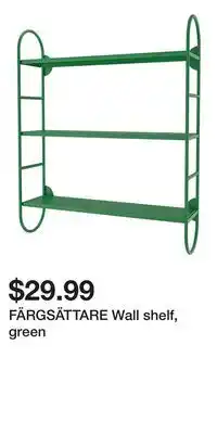 IKEA FÄRGSÄTTARE Wall shelf, green offer