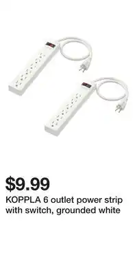 IKEA KOPPLA 6 outlet power strip with switch, grounded white offer