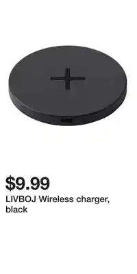 IKEA LIVBOJ Wireless charger, black offer