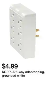 IKEA KOPPLA 6-way adaptor plug, grounded white offer