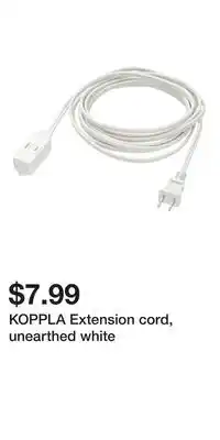 IKEA KOPPLA Extension cord, unearthed white offer