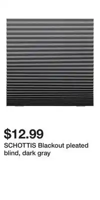 IKEA SCHOTTIS Blackout pleated blind, dark gray offer