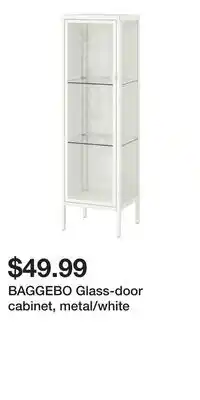 IKEA BAGGEBO Glass-door cabinet, metal/white offer