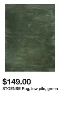 IKEA STOENSE Rug, low pile, green offer
