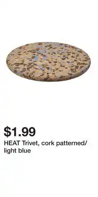 IKEA HEAT Trivet, cork patterned/light blue offer