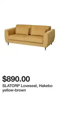 IKEA SLATORP Loveseat, Hakebo yellow-brown offer