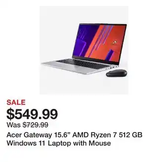 TSC Stores Acer Gateway 15.6 AMD Ryzen 7 512 GB Windows 11 Laptop with Mouse offer
