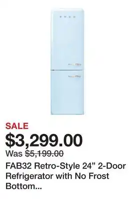 TSC Stores FAB32 Retro-Style 24 2-Door Refrigerator with No Frost Bottom Freezer (left hinge) offer