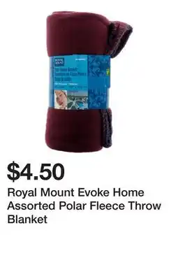 Dollarama Royal Mount Evoke Home Assorted Polar Fleece Throw Blanket offer