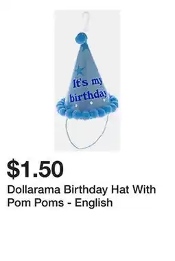 Dollarama Dollarama Birthday Hat With Pom Poms - English offer