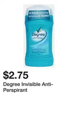 Dollarama Degree Invisible Anti-Perspirant offer