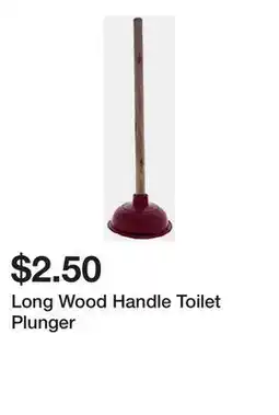 Dollarama Long Wood Handle Toilet Plunger offer