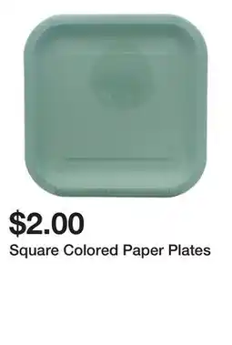 Dollarama Square Colored Paper Plates offer