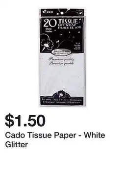 Dollarama Cado Tissue Paper - White Glitter offer