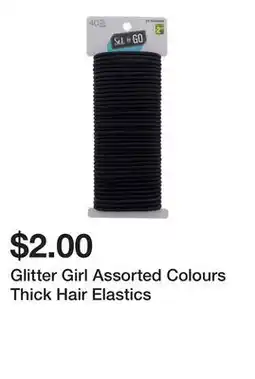 Dollarama Glitter Girl Assorted Colours Thick Hair Elastics offer