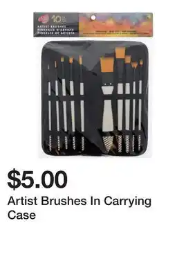 Dollarama Artist Brushes In Carrying Case offer