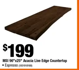 Home Depot 96 x 25 Acacia Live Edge Countertop offer
