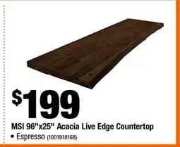 Home Depot 96 x25 Acacia Live Edge Countertop offer