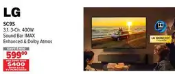 2001 Audio Video SC9S LG 3.1. 3-Ch. 400W Sound Bar IMAX Enhanced & Dolby Atmos offer