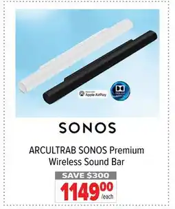 2001 Audio Video ARCULTRAB SONOS Premium Wireless Sound Bar offer