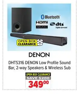 2001 Audio Video DHTS316 Low Profile Sound Bar, 2-way Speakers & Wireless Sub offer