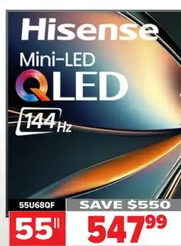 2001 Audio Video 55U68QF Hisense 55 Mini-LED offer