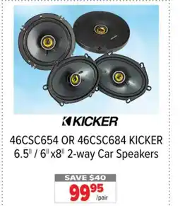 2001 Audio Video 46CSC654 OR 46CSC684 KICKER 6.5|| / 6|| x8|| 2-way Car Speakers offer