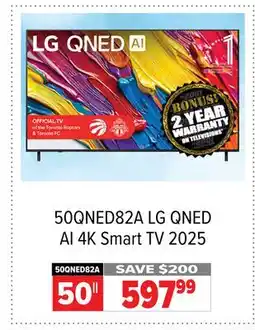 2001 Audio Video 50QNED82A LG QNED AI 4K Smart TV 2025 offer
