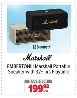 2001 Audio Video EMBERTONIII Marshall Portable Speaker offer