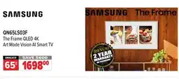 2001 Audio Video QN65LS03F The Frame QLED 4K Art Mode Vision AI Smart TV offer