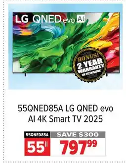 2001 Audio Video 55QNED85A LG 55 QNED evo AI 4K Smart TV 2025 offer