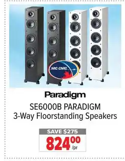 2001 Audio Video SE6000B PARADIGM 3-Way Floorstanding Speakers offer