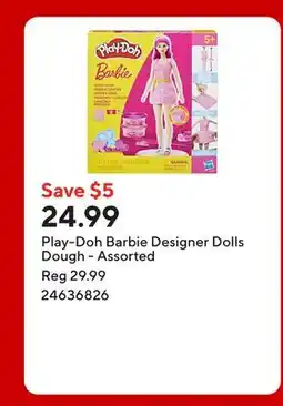 Staples Play-Doh Barbie Designer Dolls Dough - Assorted offer