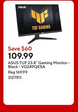 Staples ASUS TUF 23.8 Gaming Monitor - Black - VG249QE5A offer