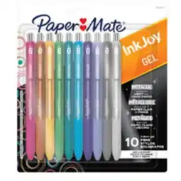 Staples Paper Mate InkJoy Gel Metallic Retractable pen, 10 pk offer