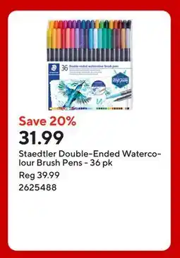 Staples Staedtler Double-Ended Watercolour Brush Pens - 36 pk offer