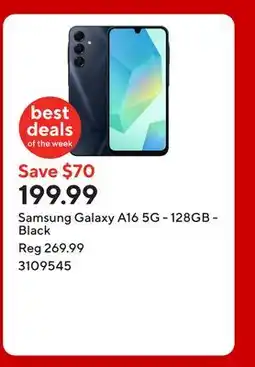 Staples Samsung Galaxy A16 5G - 128GB - Black offer