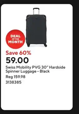 Staples Swiss Mobility PVG 30 Hardside Spinner Luggage - Black offer