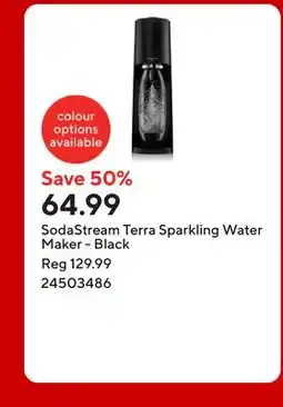 Staples SodaStream Terra Sparkling Water Maker - Black offer