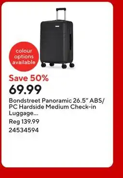 Staples Bondstreet Panoramic 26.5 ABS/PC Hardside Medium Check-in Luggage - Black offer