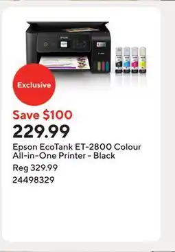 Staples Epson EcoTank ET-2800 Colour All-in-One Printer - Black offer