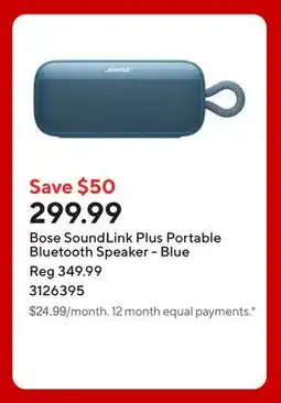 Staples Bose SoundLink Plus Portable Bluetooth Speaker - Blue offer