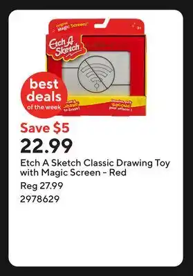 Staples Etch A Sketch Classic Drawing Toy with Magic Screen - Red offer