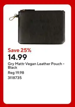 Staples Gry Mattr Vegan Leather Pouch - Black offer