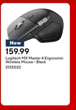 Staples Logitech MX Master 4 Ergonomic Wireless Mouse - Black offer