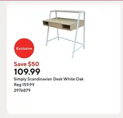 Staples Simply Scandinavian Desk White Oak offer
