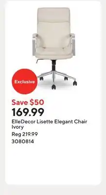 Staples ElleDecor Lisette Elegant Chair Ivory offer