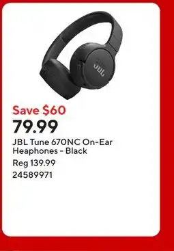 Staples JBL Tune 670NC On-Ear Heaphones - Black offer